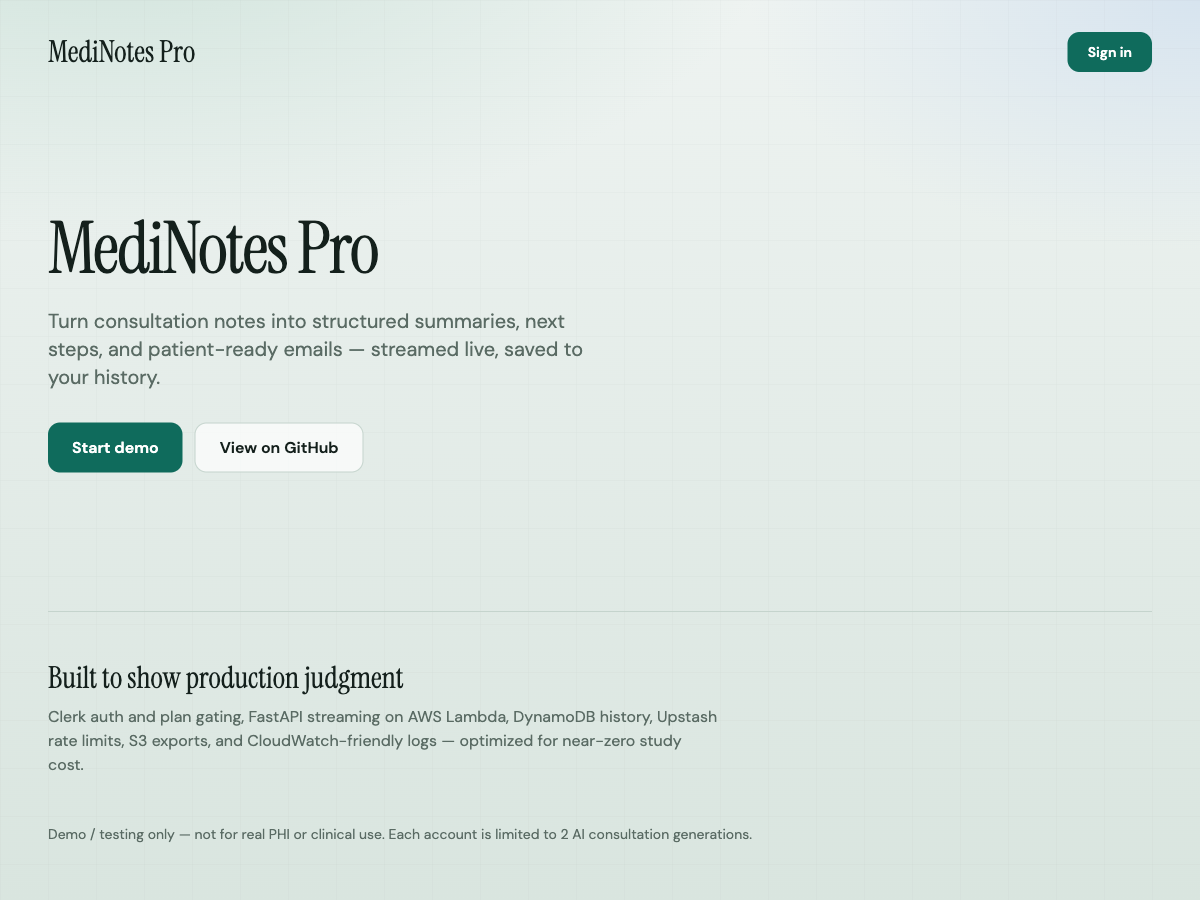 MediNotes Pro screenshot